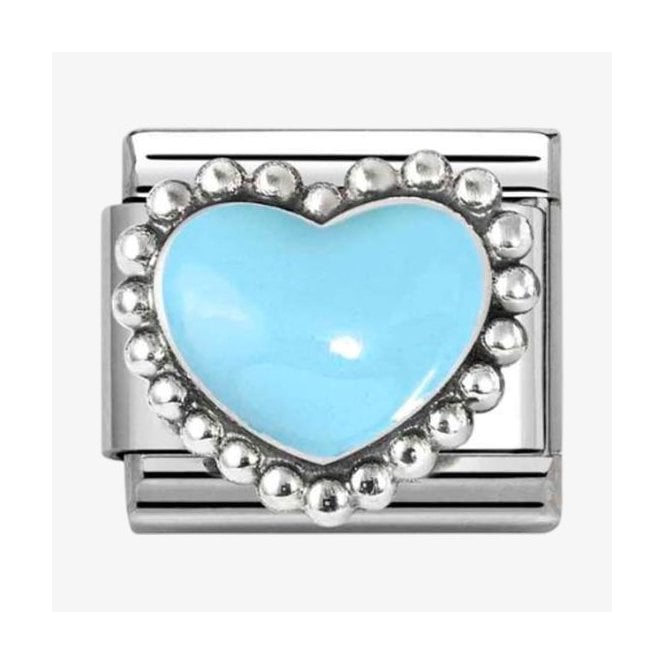 Nomination Italy Blue Beaded Heart Charm