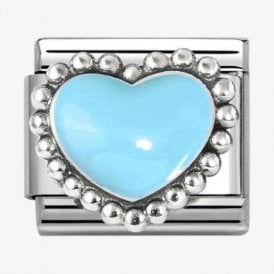 Nomination Italy Blue Beaded Heart Charm
