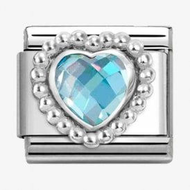 Nomination Italy Blue CZ Heart Charm