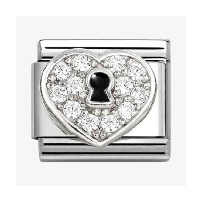 Nomination Italy CZ Heart Padlock Charm