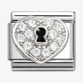 Nomination Italy CZ Heart Padlock Charm