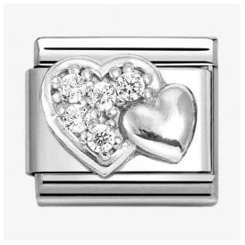 Nomination Italy Double Pave Heart Charm