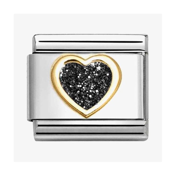 Nomination Italy Glitter Black Heart Charm 030220/10