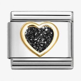 Nomination Italy Glitter Black Heart Charm 030220/10