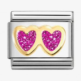 Nomination Italy Glitter Double Heart Charm