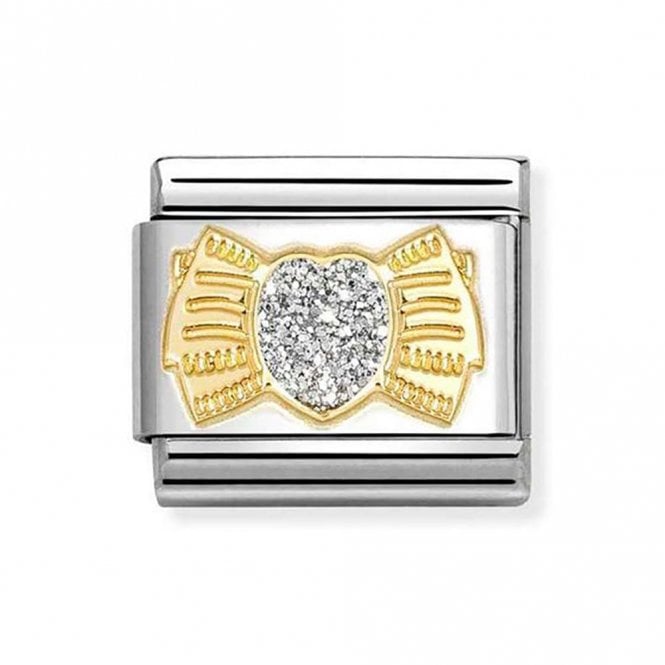 Nomination Italy Glitter Heart Bow Charm