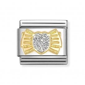 Nomination Italy Glitter Heart Bow Charm