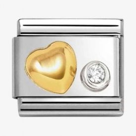 Nomination Italy Heart & CZ Charm