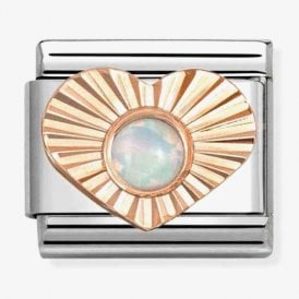 Nomination Italy R.Gold Opal Heart Charm