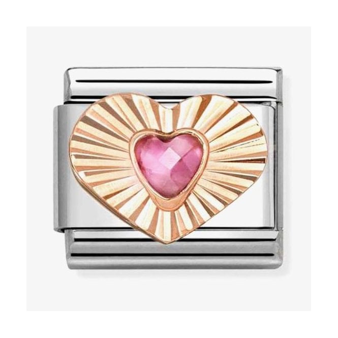 Nomination Italy R.Gold Pink Heart Charm
