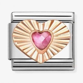 Nomination Italy R.Gold Pink Heart Charm