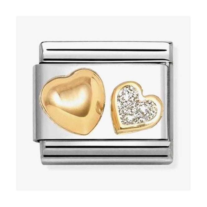 Nomination Italy Raised Double Heart Charm