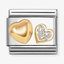Nomination Italy Raised Double Heart Charm