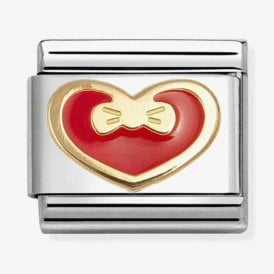Nomination Italy Red Heart Bow Charm