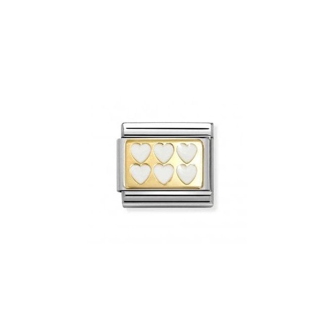 Nomination Italy White Hearts Charm 030284/69
