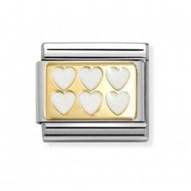 Nomination Italy White Hearts Charm 030284/69