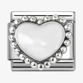 Nomination Italy White Raised Heart Charm