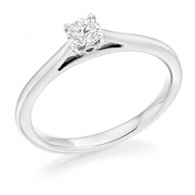 Platinum 0.24ct Diamond Solitaire Ring GIA Certified F / VS2