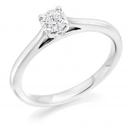 Platinum 0.30ct Diamond Solitaire Ring GIA Certified F / VS2