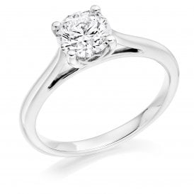 Platinum 0.90ct Diamond Solitaire Ring GIA Certified G / SI1
