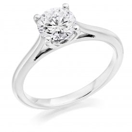 Platinum 1.04ct Lab Grown Diamond Solitaire Ring Certified E / VS1