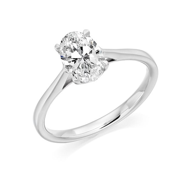 Lowry Diamonds Platinum 1.07ct Oval Lab Grown Diamond Solitaire Ring Certified E / VS1