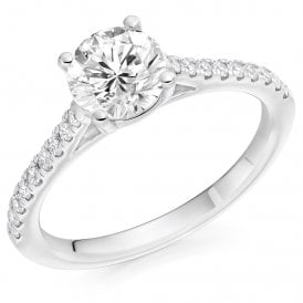 Platinum 1.19t Lab Grown Diamond Solitaire Ring Certified Centre Stone 1.01ct  D / VVS2
