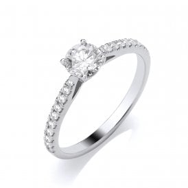 Platinum 1.22ct Lab Grown Diamond Solitaire Ring Certified 1.03ct  E VS1