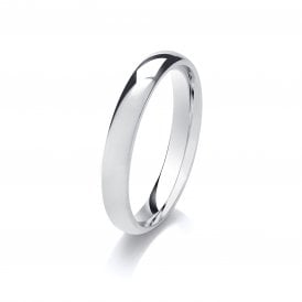 Platinum 3mm Court Wedding Ring