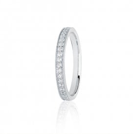 Platinum Diamond Channel Set Millgrain Wedding Ring .20ct