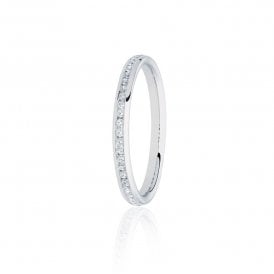 Platinum Diamond Channel Set Wedding Ring .15ct