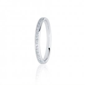 Platinum Diamond Channel Set Wedding Ring .20ct