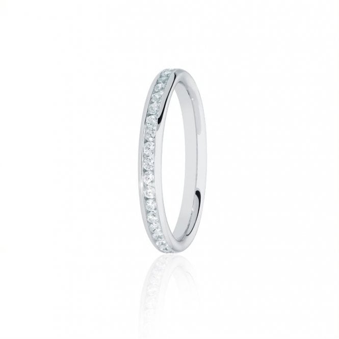 Platinum Diamond Channel Set Wedding Ring .25ct