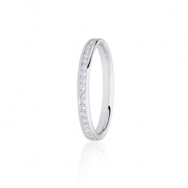 Platinum Diamond Channel Set Wedding Ring .25ct