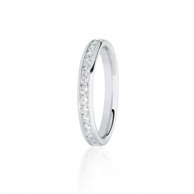 Platinum Diamond Channel Set Wedding Ring .33ct