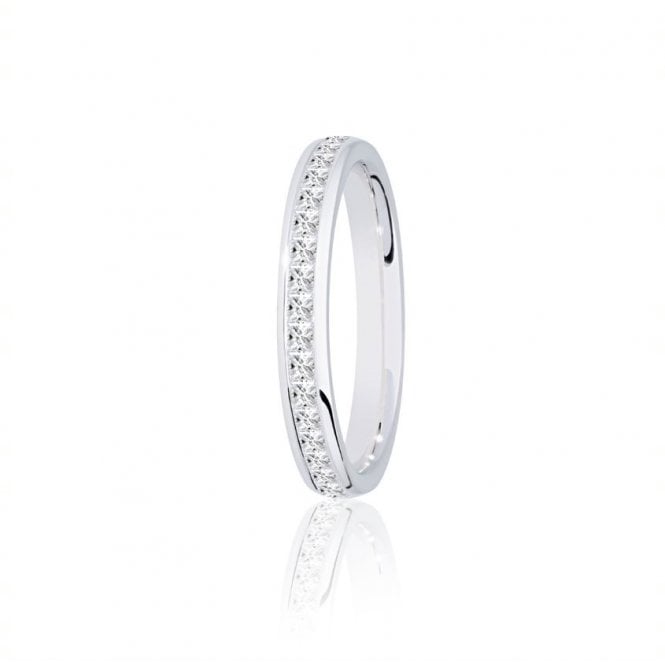 Platinum Diamond Channel Set Wedding Ring .50ct