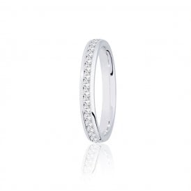 Platinum Diamond Channel Set Wedding Ring .50ct