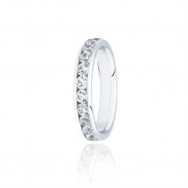 Platinum Diamond Channel Set Wedding Ring .75ct