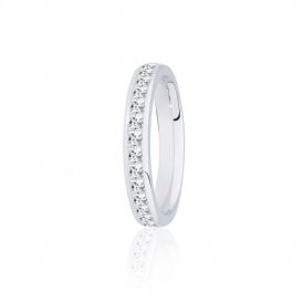 Platinum Diamond Channel Set Wedding Ring .75ct