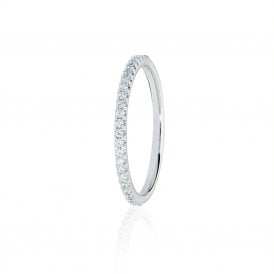 Platinum Diamond Claw Set Wedding Ring .15ct