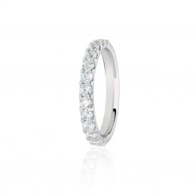 Platinum Diamond Claw Set Wedding Ring .75ct
