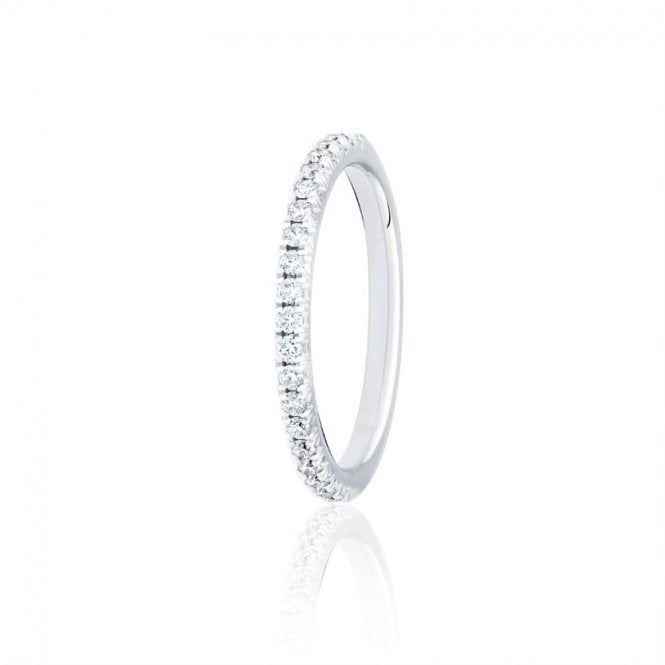 Platinum Diamond French Pave Set Wedding Ring .25ct