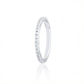 Platinum Diamond French Pave Set Wedding Ring .25ct