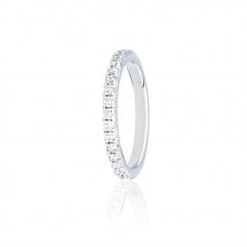Platinum Diamond French Pave Set Wedding Ring .33ct