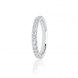 Platinum Diamond French Pave Set Wedding Ring .50ct