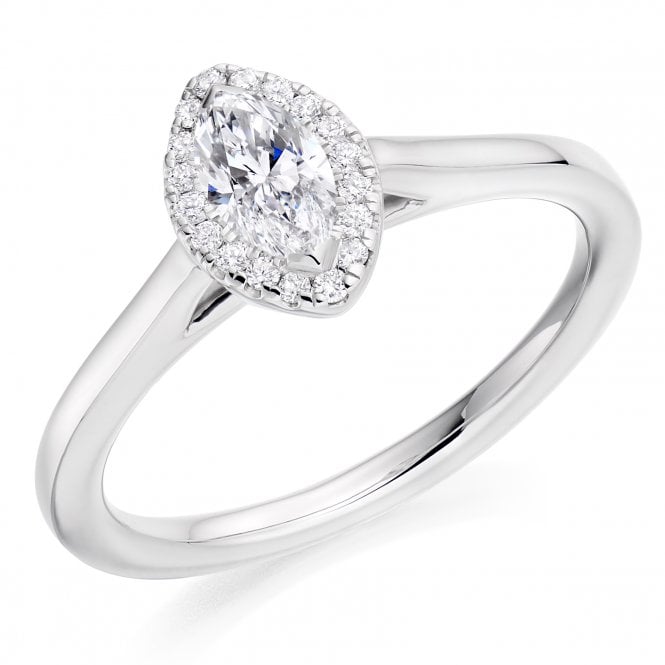 Lowry Diamonds Platinum Diamond Halo Ring 0.37ct (Certified Centre Stone 0.25ct)