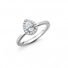 Platinum Diamond Halo Ring 0.43ct (Certified Centre Stone 0.33ct)