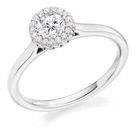 Platinum Diamond Halo Ring 0.53ct (Certified Centre Stone 0.33ct)