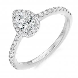 Platinum Diamond Halo Ring 0.55ct (Certified Centre Stone 0.20ct)