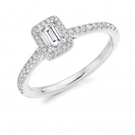Platinum Diamond Halo Ring 0.58ct (Certified Centre Stone 0.33ct)